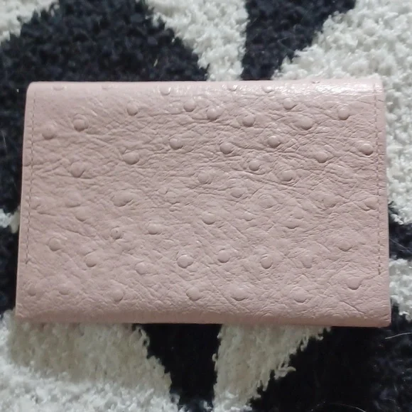 Gianni Versace Genuine Ostrich Blush Pink Card Wallet - Picture 2 of 7